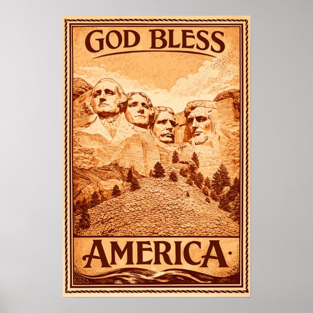 Mount Rushmore - God Bless America Poster (Front)