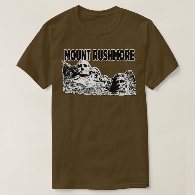 Mount Rushmore in Black and White TShirt (Design Front)