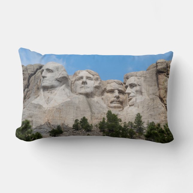 Mount Rushmore in Spring Lumbar Pillow (Front)