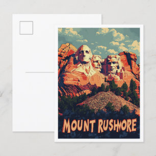 Mount Rushmore Keystone South Dakota USA Travel Postcard