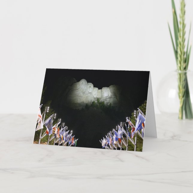 Mount Rushmore Memorial - evening illumination -  Card (Front)