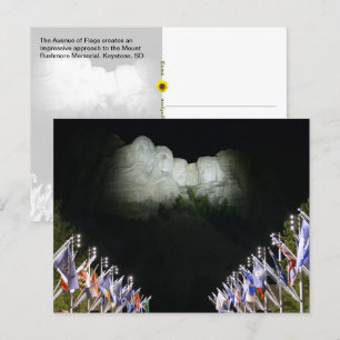 Mount Rushmore Memorial - evening illumination -  Postcard