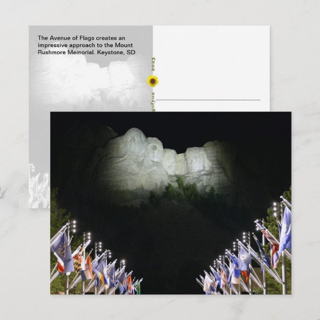 Mount Rushmore Memorial - evening illumination -  Postcard (Front/Back)