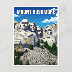 Mount Rushmore National Monument Souvenir Postcard