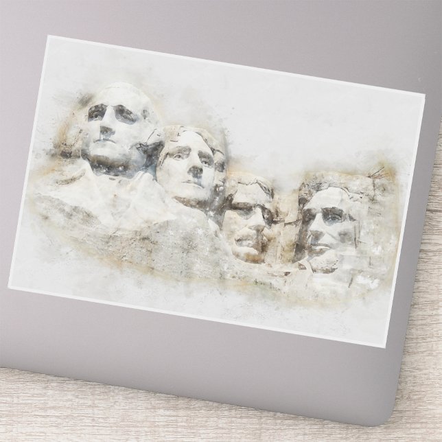 Mount Rushmore Presidential Watercolor Art (Mount Rushmore Presidential Watercolor Art. Sticker)