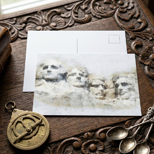 Mount Rushmore Presidential Watercolor Art Postcard