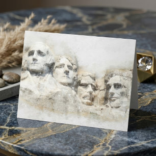 Mount Rushmore Presidential Watercolor Art Thank You Card