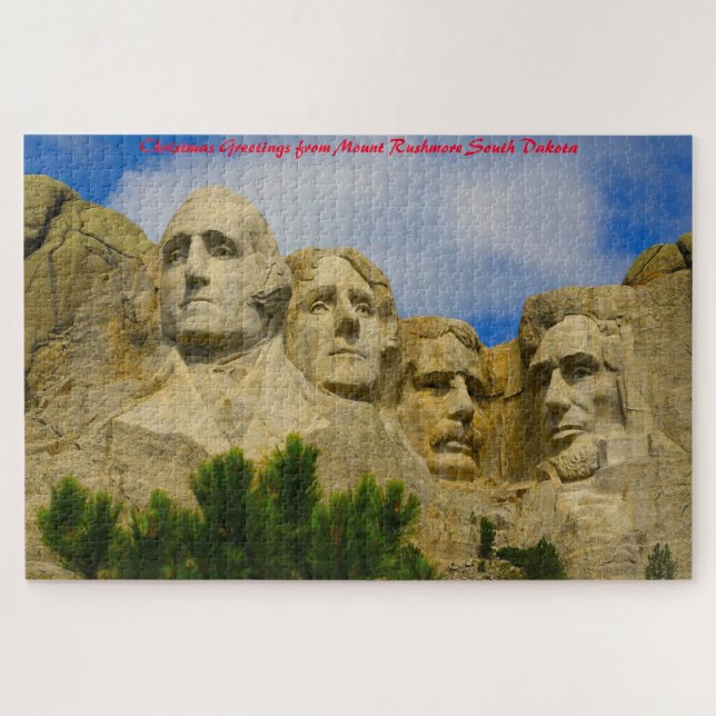 Mount Rushmore South Dakota. Christmas Greetings Jigsaw Puzzle (Horizontal)