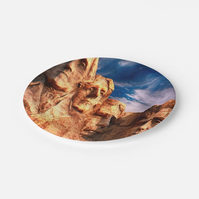 Mount Rushmore South Dakota Paper Plate (Angled)
