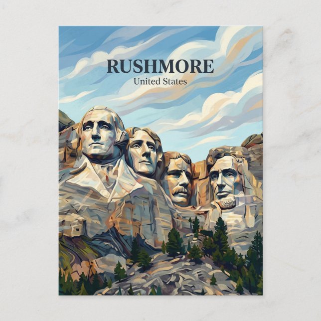 Mount Rushmore South Dakota Postcard (Front)