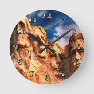 Mount Rushmore South Dakota Round Clock