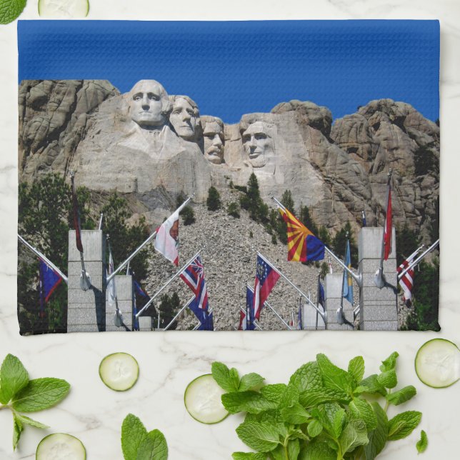 Mount Rushmore South Dakota Souvenir Kitchen Towel (Folded)