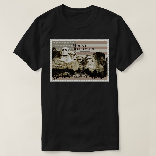 Mount Rushmore Stamp T-Shirt (Design Front)