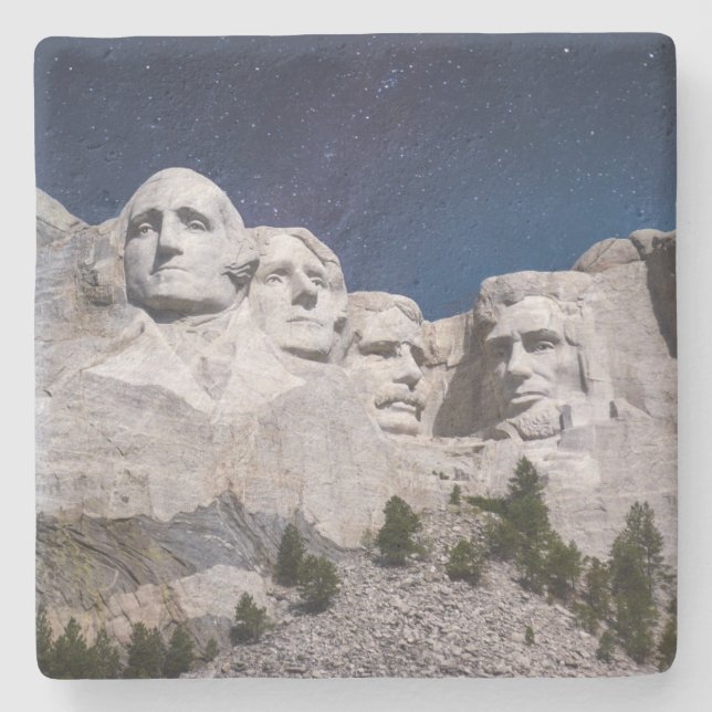 Mount Rushmore Timelapse Sky Stone Coaster (Front)