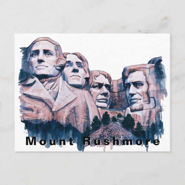 Mount Rushmore USA Travel Watercolor  Postcard (Front)