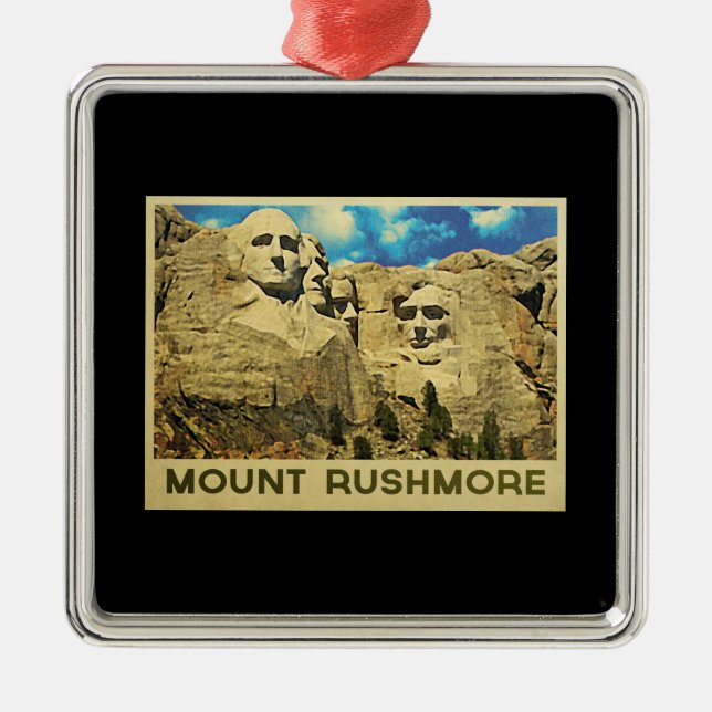 Mount Rushmore Vintage Metal Ornament (Front)
