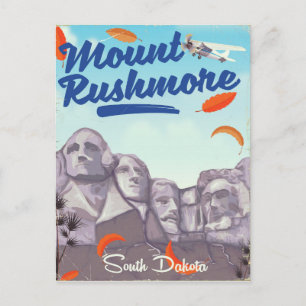 Mount Rushmore Vintage Style travel poster. Postcard