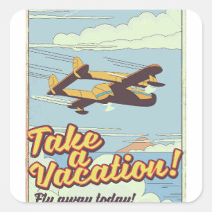 Mount Rushmore Vintage Style travel poster. Square Sticker