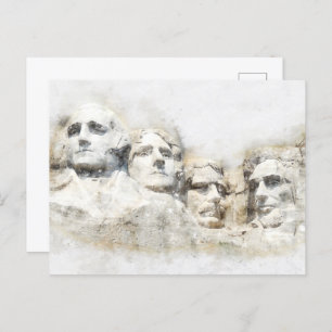 Mount Rushmore watercolor Postcard