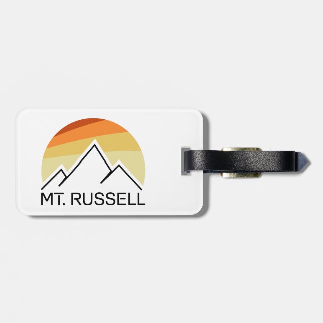 Mount Russell California Retro Luggage Tag (Back Horizontal)