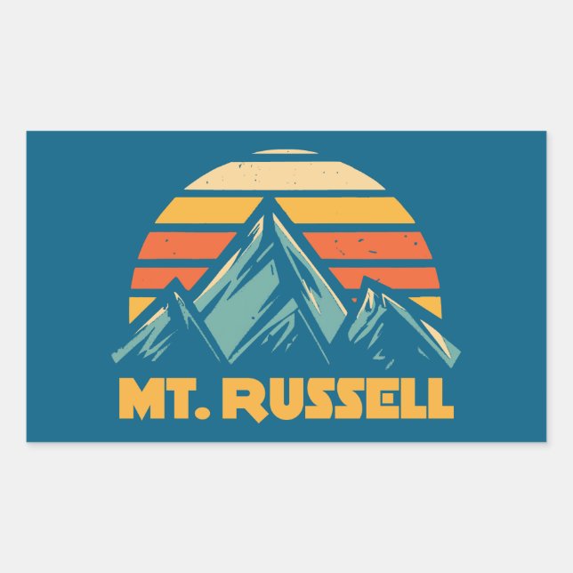 Mount Russell California Retro Turquoise Sticker (Front)