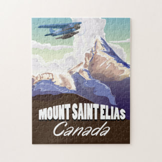 Mount Saint Elias Vintage Travel Poster Jigsaw Puzzle
