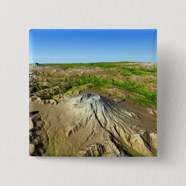Mount Saint Helens 2 Inch Square Button (Front)