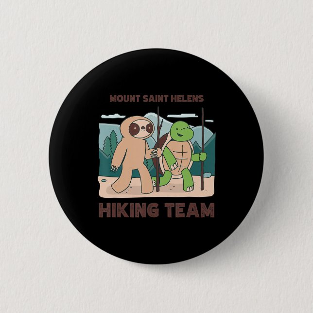 Mount Saint Helens hiking team climbing expedition 2 Inch Round Button (Front)