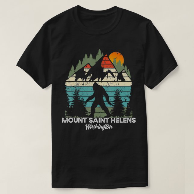 Mount Saint Helens Washington National Park Retro  T-Shirt (Design Front)