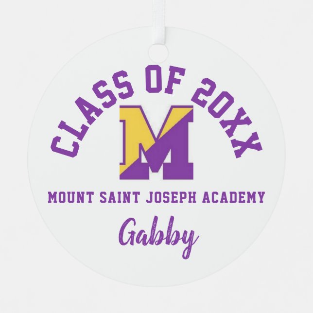Mount Saint Joseph Academy Ornament Christmas (Front)