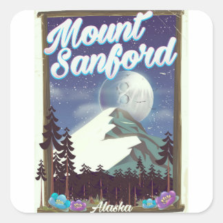 Mount Sanford Alaska Square Sticker