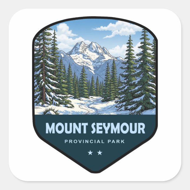 Mount Seymour Provincial Park Shield Square Sticker (Front)