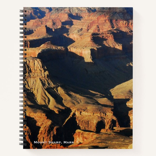 Mount Sharp on Planet Mars Photo Notebook (Front)