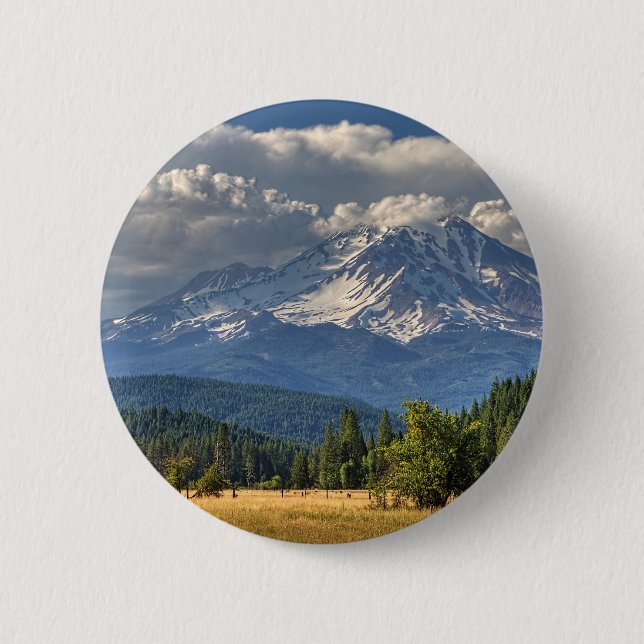 MOUNT SHASTA #2 2 INCH ROUND BUTTON (Front)
