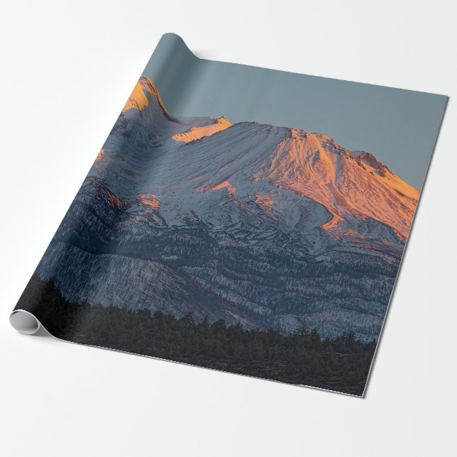 MOUNT SHASTA AT SUNSET WRAPPING PAPER (Unrolled)