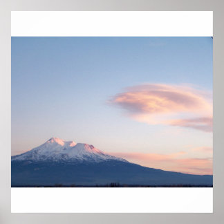 Mount Shasta, CA at Sunset Poster