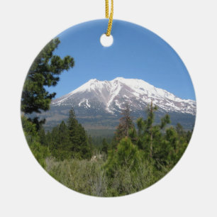 Mount Shasta California Ceramic Ornament