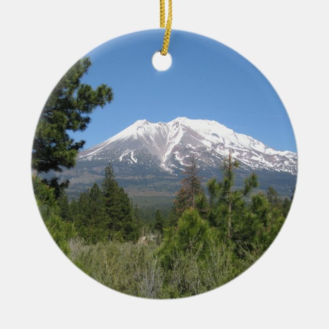 Mount Shasta California Ceramic Ornament (Front)