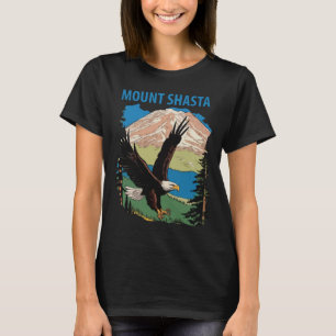 Mount Shasta California Eagle Retro Travel T-Shirt