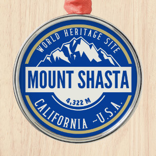 Mount Shasta California Mountain Landscape Metal Ornament