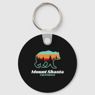 Mount Shasta California Skiing Snowboarding Bear Keychain