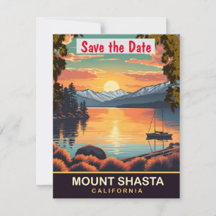 Mount Shasta, California, Travel Postcard,  Save The Date
