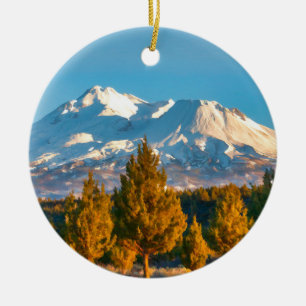 MOUNT SHASTA CERAMIC ORNAMENT