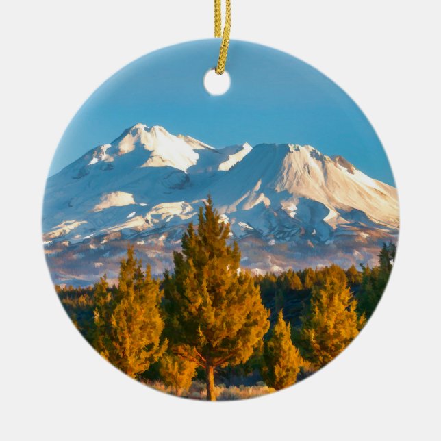 MOUNT SHASTA CERAMIC ORNAMENT (Front)
