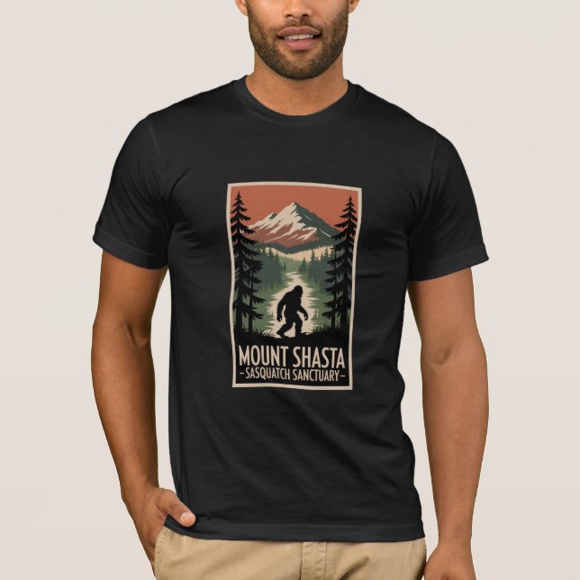 Mount Shasta Sasquatch Sanctuary Bigfoot Tee (Front)