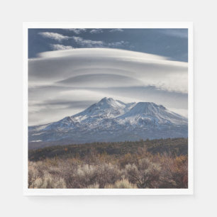 MOUNT SHASTA WITH LENTICULAR CLOUD NAPKIN