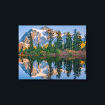 Mount Shuksan mirrored in Reflection Lake Canvas Print<br><div class="desc">Mount Shuksan is mirrored in Reflection Lake at Mount Baker NRA on an autumn afternoon in the North Cascades of Washington,  Whatcom County,  Washington,  USA</div>