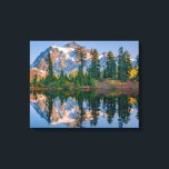 Mount Shuksan mirrored in Reflection Lake Canvas Print<br><div class="desc">Mount Shuksan is mirrored in Reflection Lake at Mount Baker NRA on an autumn afternoon in the North Cascades of Washington,  Whatcom County,  Washington,  USA</div>