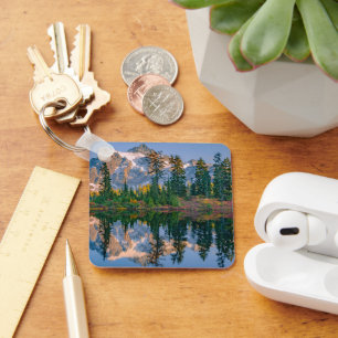 Mount Shuksan mirrored in Reflection Lake Keychain