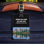 Mount Shuksan mirrored in Reflection Lake Luggage Tag<br><div class="desc">Mount Shuksan is mirrored in Reflection Lake at Mount Baker NRA on an autumn afternoon in the North Cascades of Washington,  Whatcom County,  Washington,  USA</div>